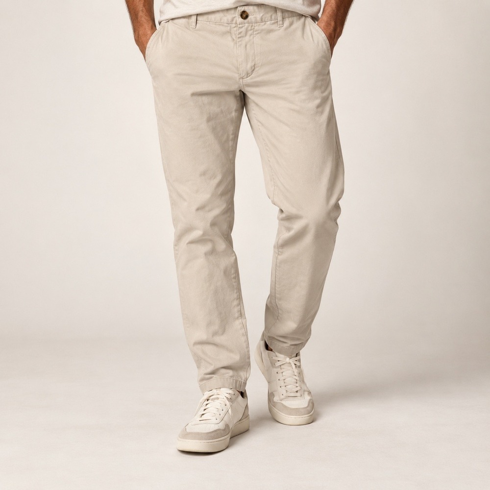 Old Navy Mens Athletic Built-In Flex Chino Pants Khaki 34x36